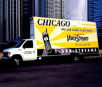 Voicestream Mobile Phone Ad on a Truck